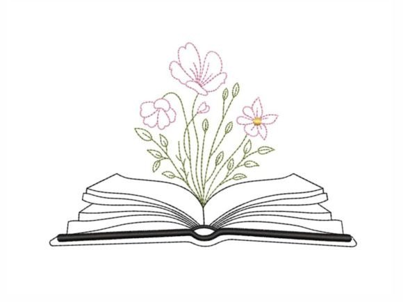Book with Flowers: A Sweet Embroidery Design for Handmade Gifts