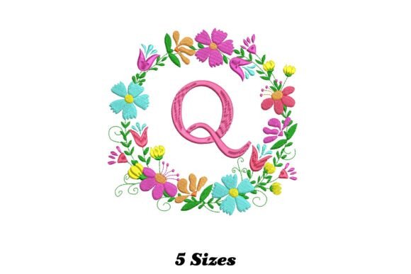 Flower Alphabet Letter Q Embroidery Design Review