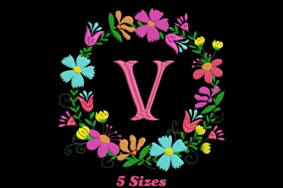 Flower Alphabet Letter V Embroidery Review
